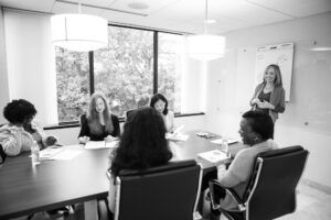 Ellen facilitating women's leadership development group