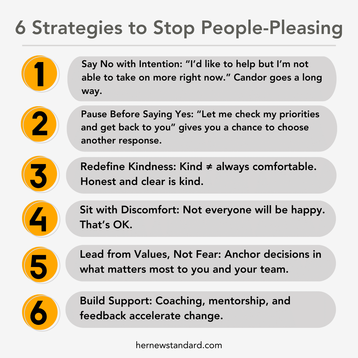 Infographic sharing 6 strategies to stop people-pleasing